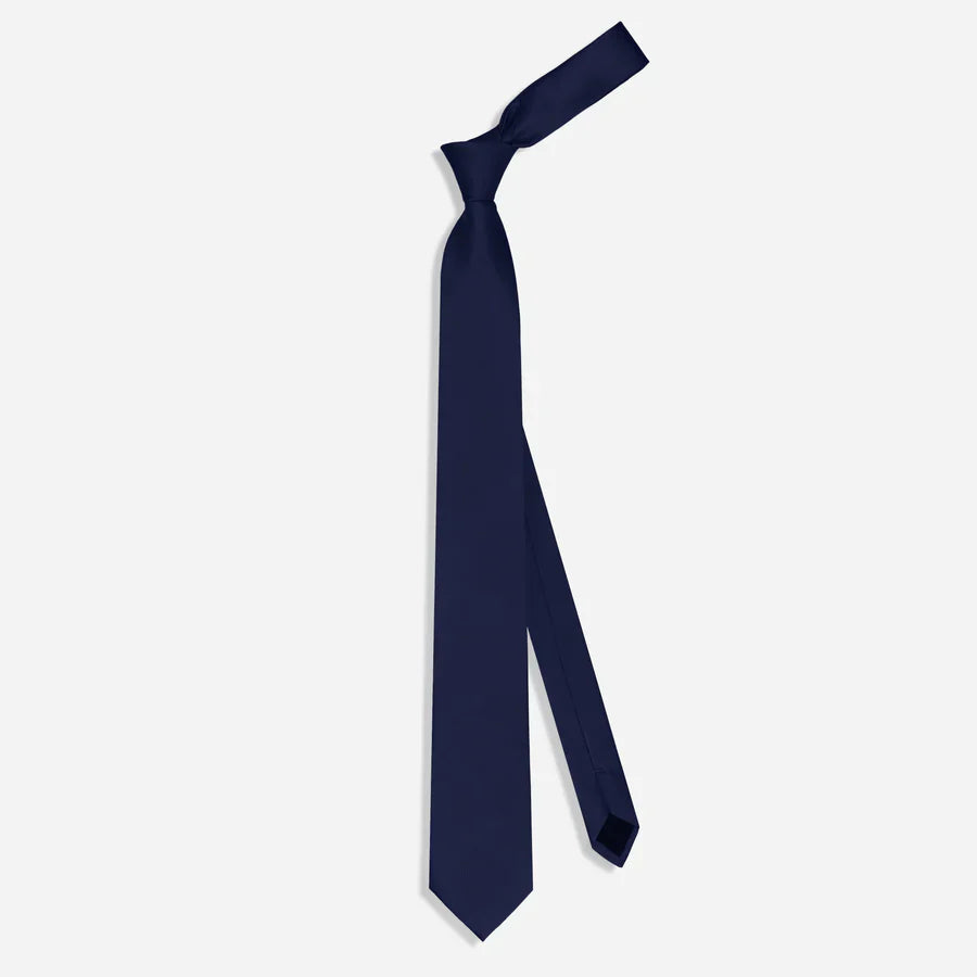 ANQ Global Traders Grosgrain Solid Midnight Navy Tie for Men