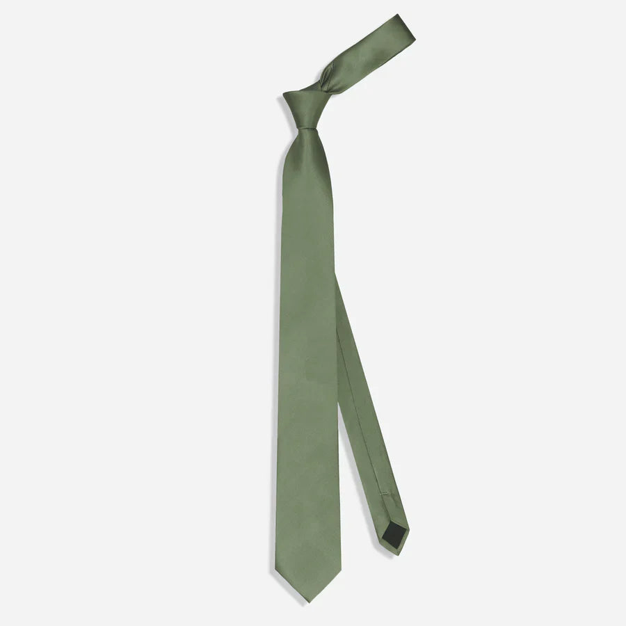ANQ Global Traders Grosgrain Solid Olive Tie for Men