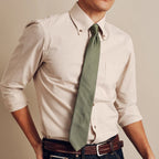 ANQ Global Traders Grosgrain Solid Olive Tie for Men