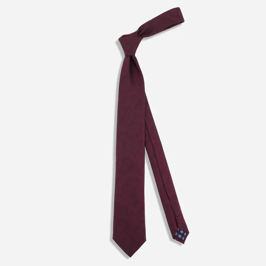 ANQ Global Traders Refinado Floral Burgundy Slim Tie for Men