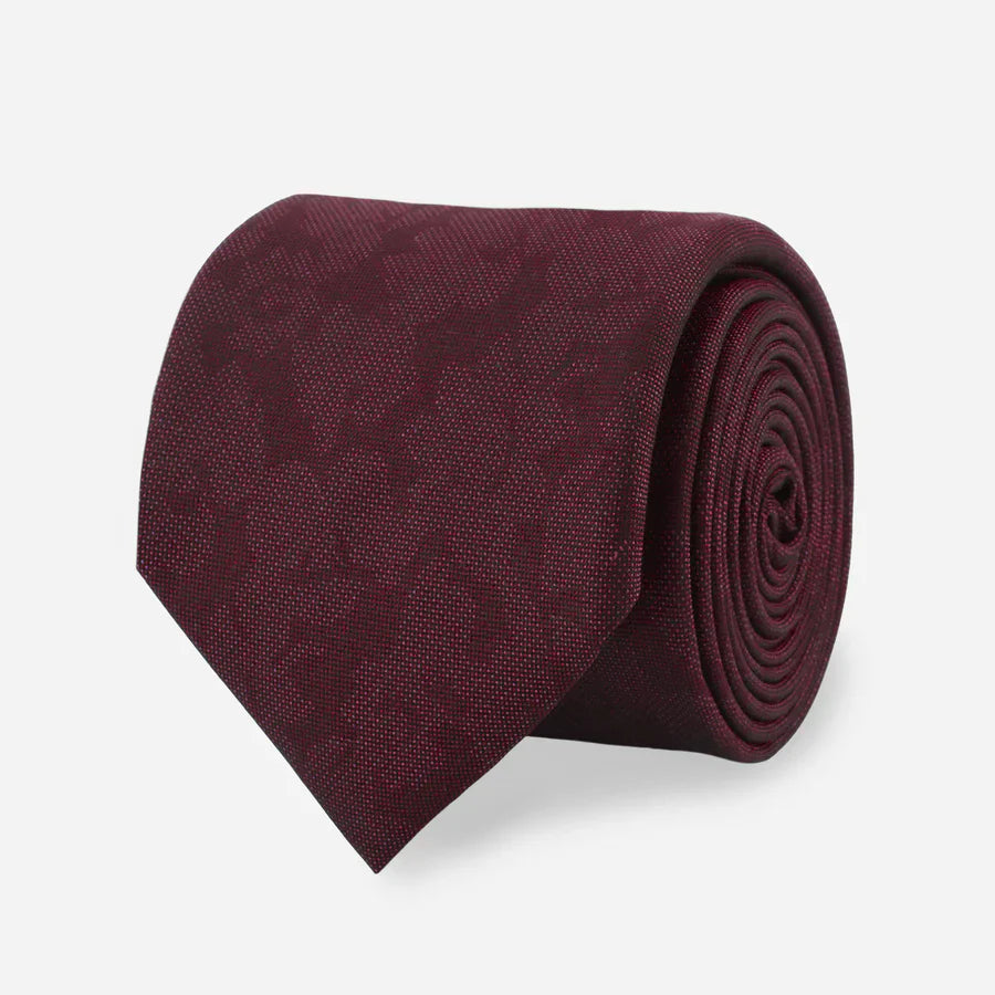 ANQ Global Traders Refinado Floral Burgundy Slim Tie for Men